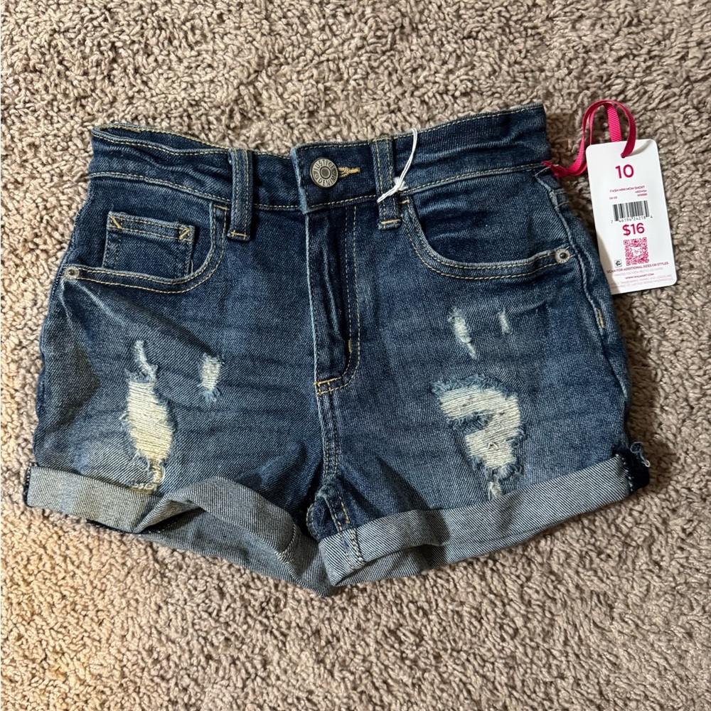 Denim Distressed Girls Shorts